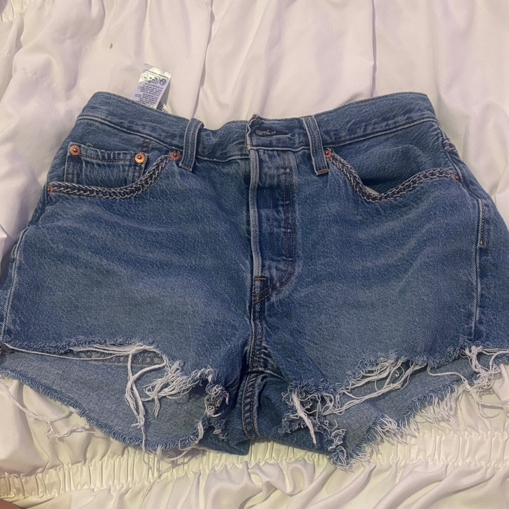 Levi's Distressed Blue Jean Shorts